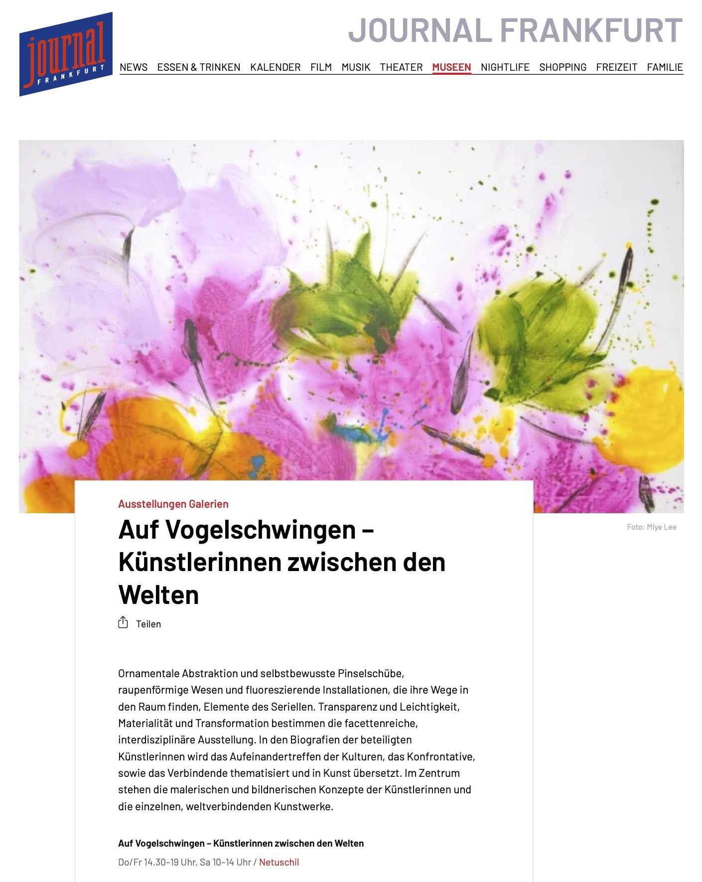 Journal Frankfurt Kunst Event Einzel
